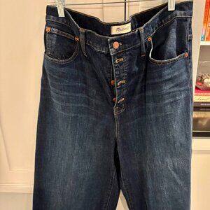 NWT Madewell Wide Leg Crop Jeans in Dark Denim